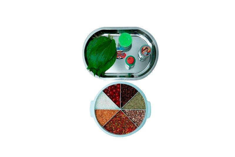 Tidy Up! - SAATHI - Container with 7 compartments for Masala/Rangoli/Pooja/Supari/Dry Fruits/Gifting